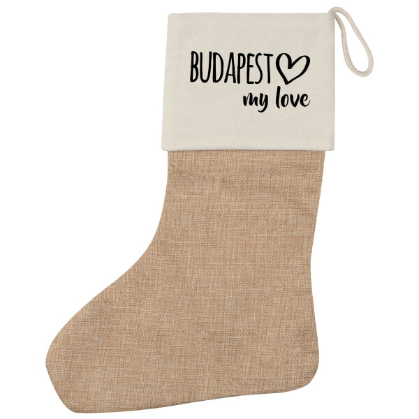 Weihnachtsstrumpf Budapest my love Beige