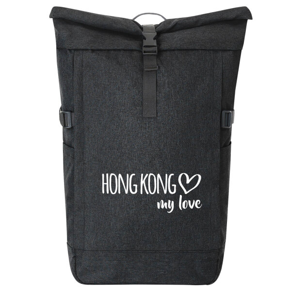 Kurierrucksack Hong Kong my love 30-44 Liter Black Melange