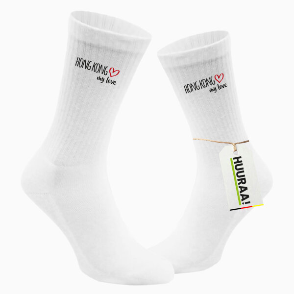 Socken Hong Kong my love Größe 37/46 White Motiv Tennissocken