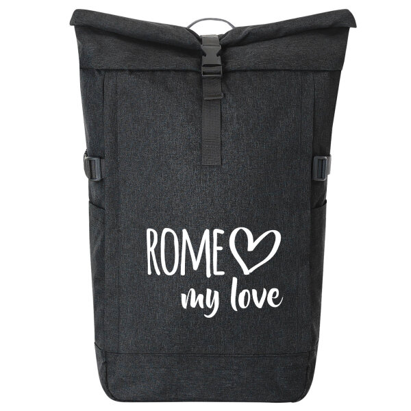 Kurierrucksack Rome my love 30-44 Liter Black Melange