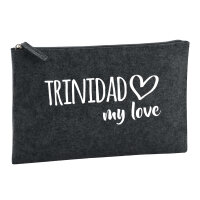 Kulturbeutel Trinidad my love 1 Liter Filz Charcoal...