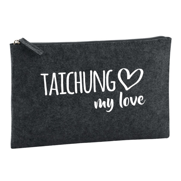 Kulturbeutel Taichung my love 1 Liter Filz Charcoal Kosmetiktasche