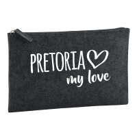 Kulturbeutel Pretoria my love 1 Liter Filz Charcoal...