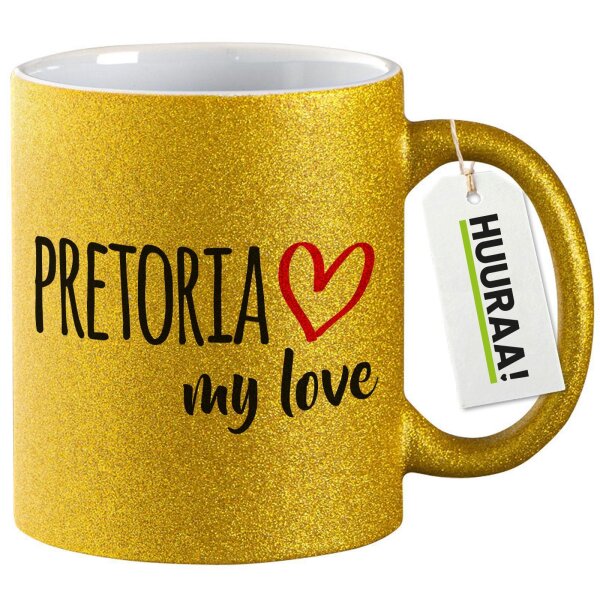 Glitzertasse Pretoria my love 330ml