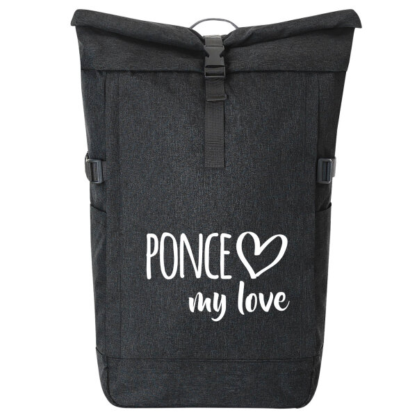 Kurierrucksack Ponce my love 30-44 Liter Black Melange
