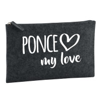 Kulturbeutel Ponce my love 1 Liter Filz Charcoal...