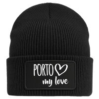 Beanie Porto my love Black Mütze