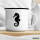 Emaille Tasse Seepferdchen Silhouette 300ml Vintage Emaille Becher
