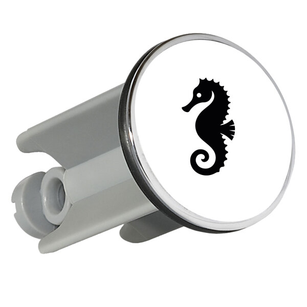 Waschbeckenstöpsel Seepferdchen Silhouette 4cm Abflussstopfen