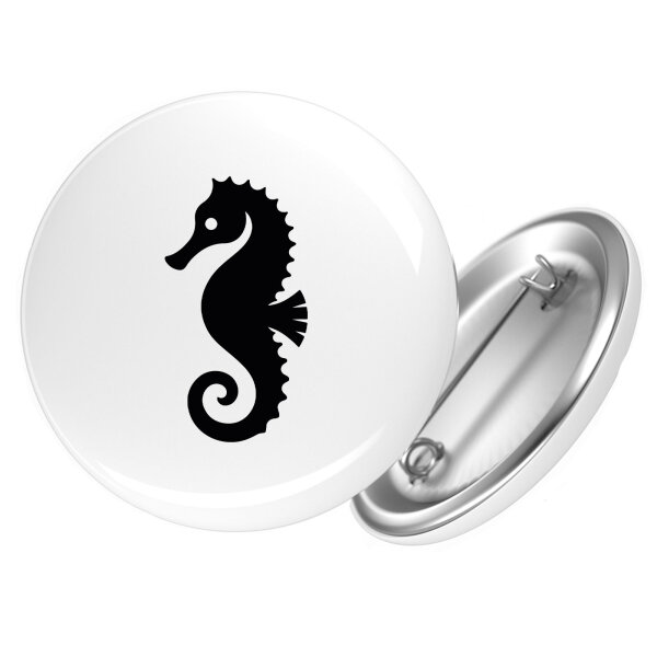 Button Seepferdchen Silhouette Anstecker