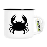 Emaille Tasse Krabbe Silhouette 300ml Vintage Emaille Becher