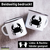 Emaille Tasse Krabbe Silhouette 300ml Vintage Emaille Becher