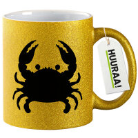 Glitzertasse Krabbe Silhouette 330ml