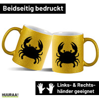 Glitzertasse Krabbe Silhouette 330ml