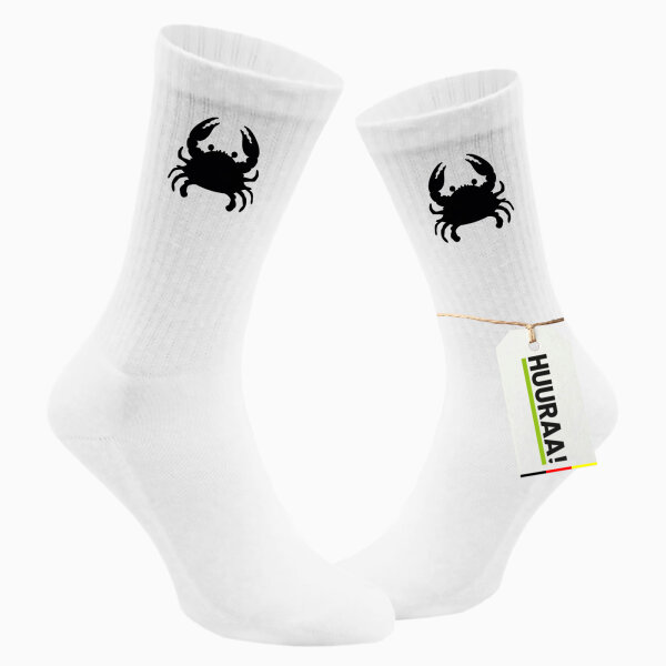 Socken Krabbe Silhouette Größe 37/46 White Motiv Tennissocken
