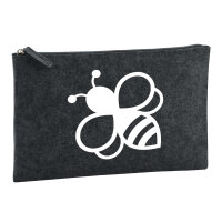 Kulturbeutel Biene Silhouette 1 Liter Filz Charcoal...