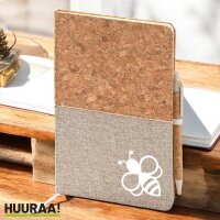 Notizbuch Biene Silhouette 80 Blatt inkl. Kugelschreiber