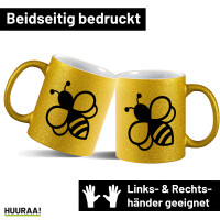 Glitzertasse Biene Silhouette 330ml