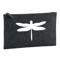 Kulturbeutel Libelle Silhouette 1 Liter Filz Charcoal...