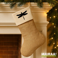 Weihnachtsstrumpf Libelle Silhouette Beige