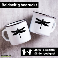 Emaille Tasse Libelle Silhouette 300ml Vintage Emaille...