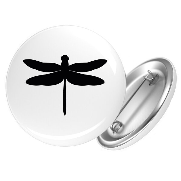 Button Libelle Silhouette Anstecker