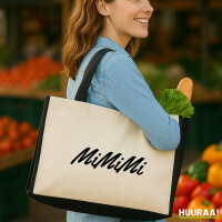 Jutetasche Mimimi Schriftzug 21 Liter Black