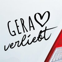 Autoaufkleber Gera verliebt  ca. 19x10cm