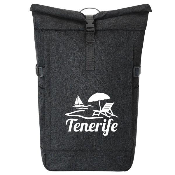 Kurierrucksack Tenerife Inselmotiv Spanien 30-44 Liter Black Melange