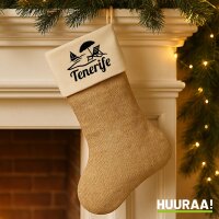 Weihnachtsstrumpf Tenerife Inselmotiv Spanien Beige