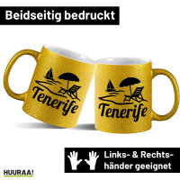 Glitzertasse Tenerife Inselmotiv Spanien 330ml