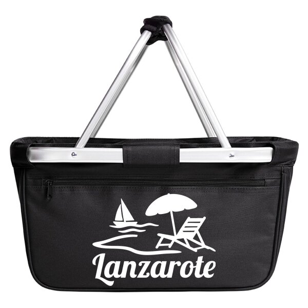 Einkaufskorb Lanzarote Inselmotiv Spanien 20 Liter Tragekorb Black