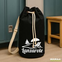 Seesack Lanzarote Inselmotiv Spanien 20 Liter Black