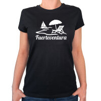 Damen T-Shirt Fuerteventura Inselmotiv Spanien...