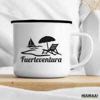 Emaille Tasse Fuerteventura Inselmotiv Spanien 300ml Vintage Emaille Becher