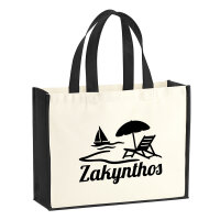 Jutetasche Zakynthos Inselmotiv Griechenland 21 Liter Black