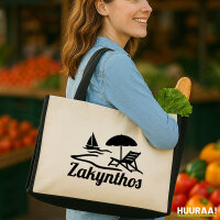 Jutetasche Zakynthos Inselmotiv Griechenland 21 Liter Black