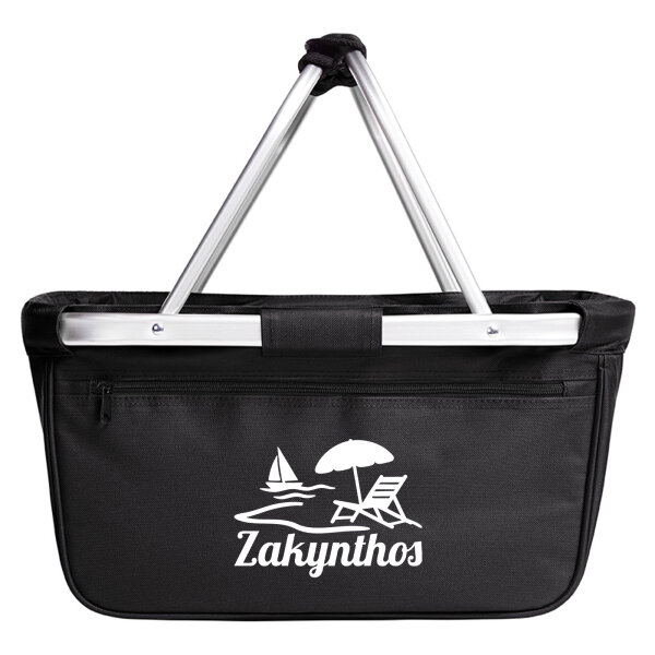 Einkaufskorb Zakynthos Inselmotiv Griechenland 20 Liter Tragekorb Black