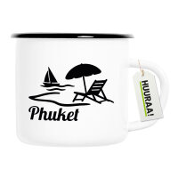 Emaille Tasse Phuket Inselmotiv Thailand 300ml Vintage Emaille Becher