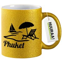 Glitzertasse Phuket Inselmotiv Thailand 330ml
