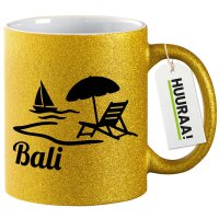 Glitzertasse Bali Inselmotiv Indonesien 330ml