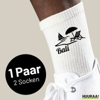 Socken Bali Inselmotiv Indonesien Größe 37/46 White Motiv Tennissocken