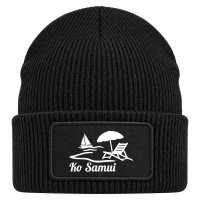 Beanie mit Patch Ko Samui Inselmotiv Thailand Black