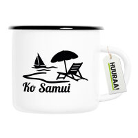 Emaille Tasse Ko Samui Inselmotiv Thailand 300ml Vintage Emaille Becher