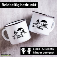 Emaille Tasse Ko Samui Inselmotiv Thailand 300ml Vintage Emaille Becher