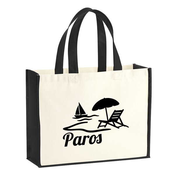 Jutetasche Paros Inselmotiv Griechenland 21 Liter Black