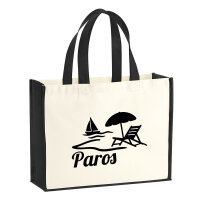 Jutetasche Paros Inselmotiv Griechenland 21 Liter Black