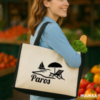 Jutetasche Paros Inselmotiv Griechenland 21 Liter Black