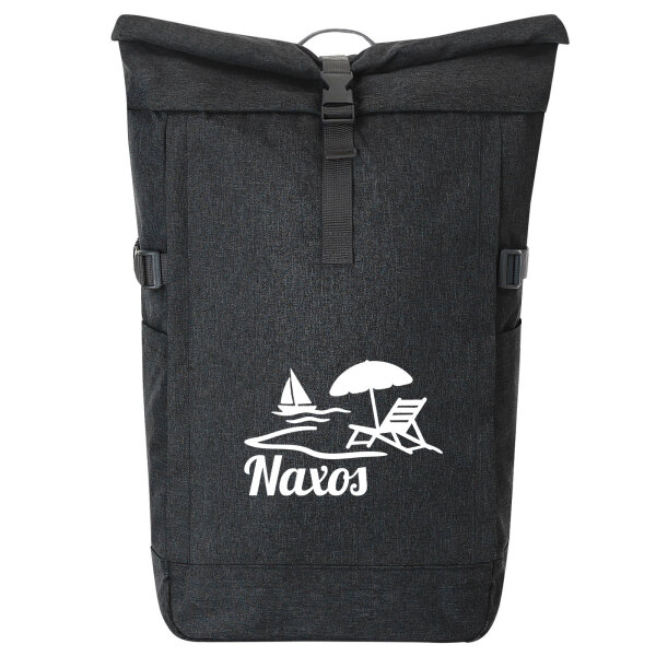 Kurierrucksack Naxos Inselmotiv Griechenland 30-44 Liter Black Melange