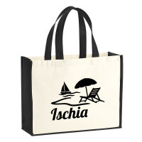 Jutetasche Ischia Inselmotiv Italien 21 Liter Black